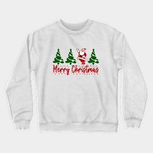 Santa Merry Christmas with Christmas Trees Crewneck Sweatshirt